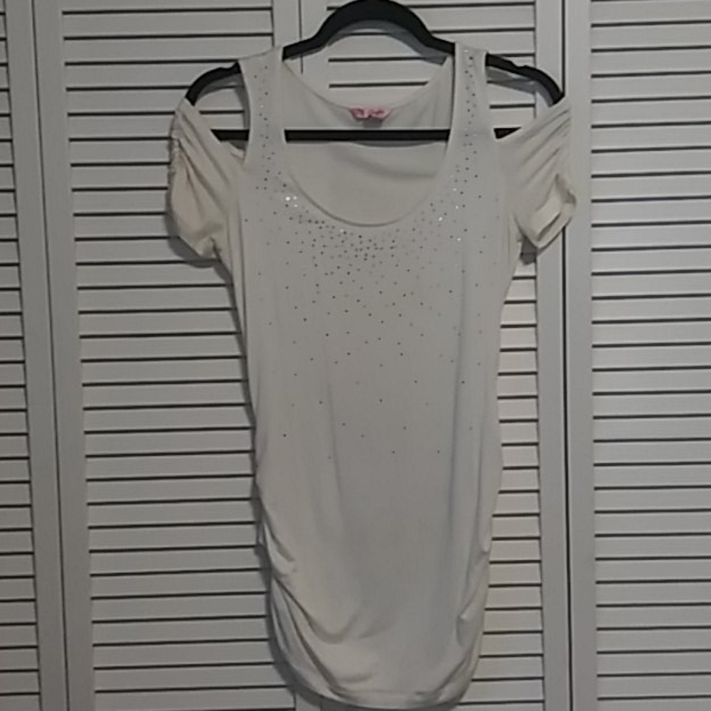 Candie's Dress Top with Peek Shoulders